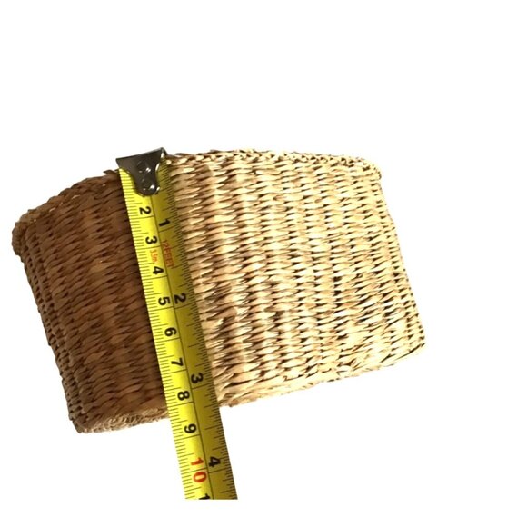 HEART SHAPE SMALL handcrafted STORAGE WICKER BASKET - Picture 6 of 6